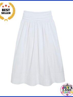 Katama Maxi Skirt Low Rise A-Line Casual Spring Summer